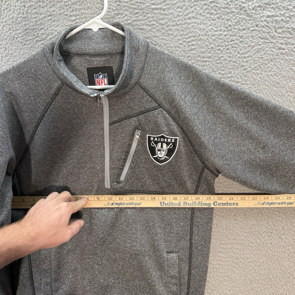 Las Vegas Raiders Sweatshirt Adult Small Gray 1/2 Zip Pullover NFL Football Mens - Picture 3 of 9